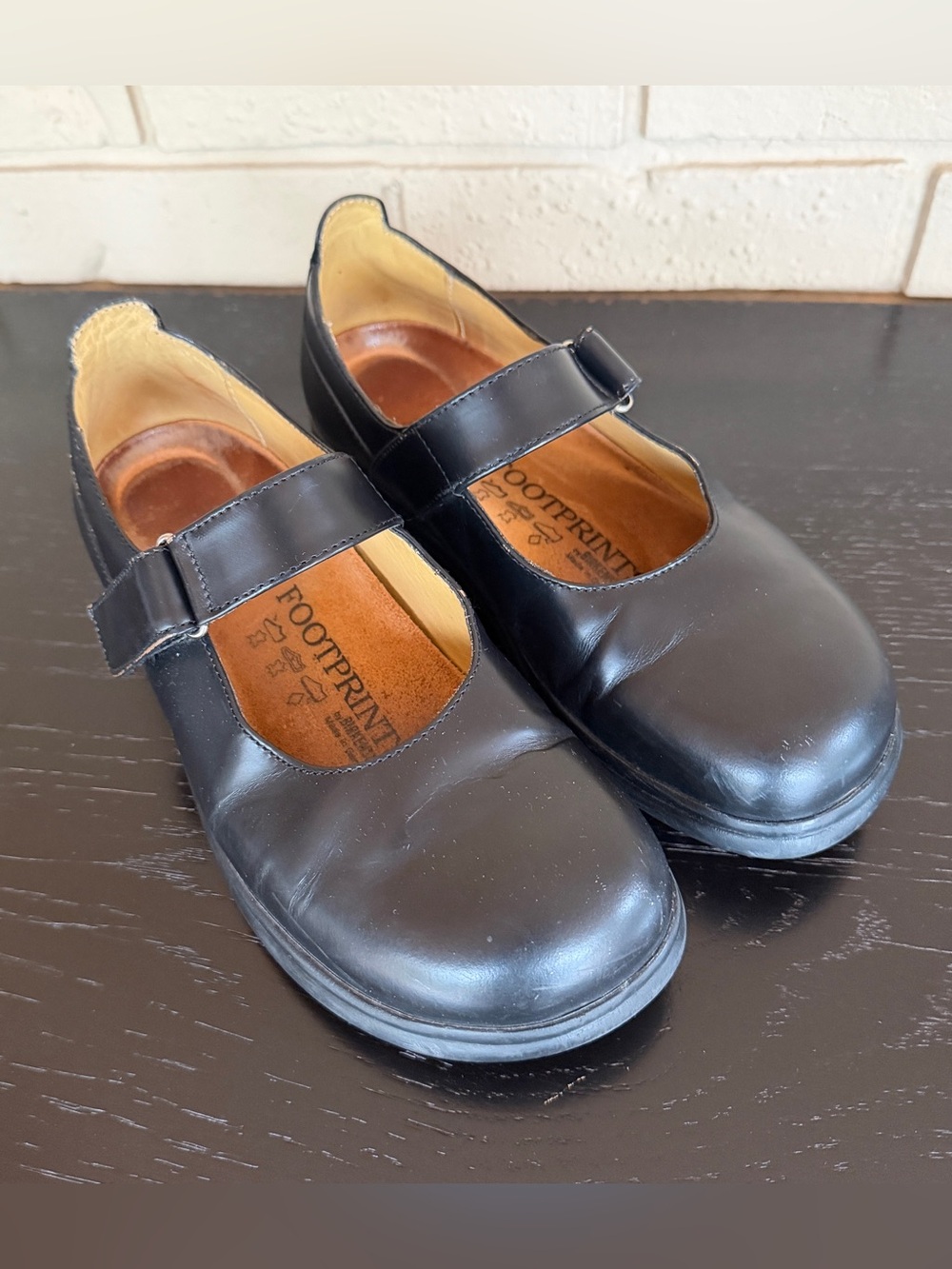 Women's Footprints Birkenstock Black Leather Mary Jane Shoes Size 38 US 7.5